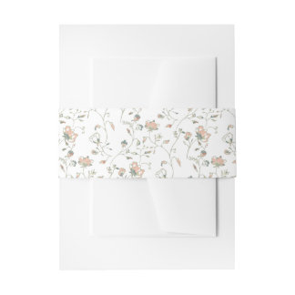 ロマンチックなトレーリングフローラ 招待状ベリーバンド