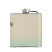 ロマンチックなトロピカルパームパーソナライズされたツリー フラスク (裏面)