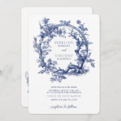 ロマンチックなトワル・ド・ジュイと愛の鳥 招待状 (正面/裏面)