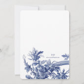 ロマンチックなトワール・ド・ジュイとラブバード 招待状 (裏面)