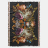 ロマンチックなドラマチックな「旧世界」フローラ スローブランケット (正面縦)