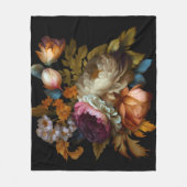 ロマンチックなドラマチックな「旧世界」フローラ フリースブランケット (正面)