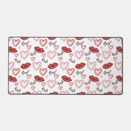 ロマンチックなドードルズパターン デスクマット