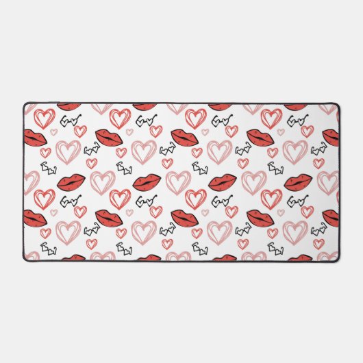 ロマンチックなドードルズパターン デスクマット (正面)