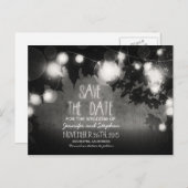 ロマンチックなナイトライトヴィンテージは日付を保存 案内ポストカード (正面/裏面)