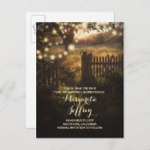 ロマンチックなナイトライト素朴な日付カードを保存 案内ポストカード (正面/裏面)