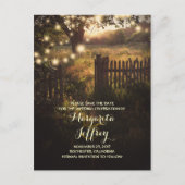 ロマンチックなナイトライト素朴な日付カードを保存 案内ポストカード (正面)