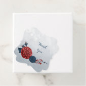 ロマンチックなネイビーとバーガンディの花のラベル フェイバータグ (インサイチュ)