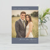 ロマンチックなネイビーの結婚式の写真 サンキューカード (スタンド正面)