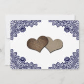 ロマンチックなネイビーブルーサンフラワー結婚ズ セーブザデート (裏面)