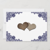 ロマンチックなネイビーブルーサンフラワー結婚ズ セーブザデート (裏面)