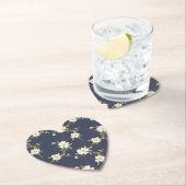 ロマンチックなネイビーブルーホワイトフローラ結婚ズ ペーパーコースター (インサイチュ)