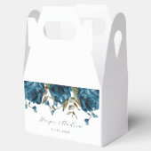 ロマンチックなネイビーブルー結婚フローラ フェイバーボックス (オープン)