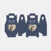 ロマンチックなネイビー結婚ブルーの写真 フェイバーボックス (折り畳みなし)