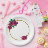 ロマンチックなハイビスカスの花の植物学 ペーパープレート (パーティー)