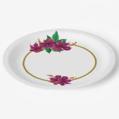 ロマンチックなハイビスカスの花の植物学 ペーパープレート (アングル)