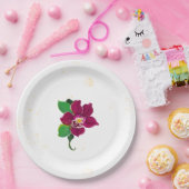 ロマンチックなハイビスカスの花の植物学 ペーパープレート (パーティー)