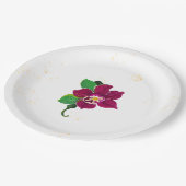 ロマンチックなハイビスカスの花の植物学 ペーパープレート (アングル)