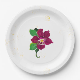 ロマンチックなハイビスカスの花の植物学 ペーパープレート