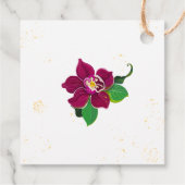 ロマンチックなハイビスカスフラワージオメトリックメッセージカード フェイバータグ (裏面)