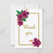 ロマンチックなハイビスカス花の植物サンキューカード サンキューカード (正面)