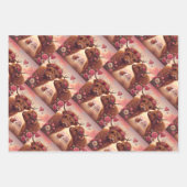 ロマンチックなハイランドカウバレンタインデー ラッピングペーパーシート (正面2)