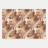 ロマンチックなハイランドカウバレンタインデー ラッピングペーパーシート (正面)