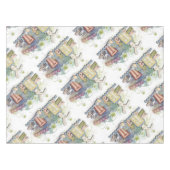 ロマンチックなハッピーイースターバニーグリーティングテーブルクロス テーブルクロス (正面(横))