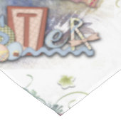 ロマンチックなハッピーイースターバニーグリーティングテーブルクロス テーブルクロス (アングル)