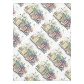 ロマンチックなハッピーイースターバニーグリーティングテーブルクロス テーブルクロス (正面)