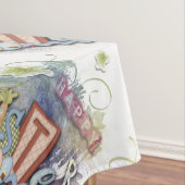 ロマンチックなハッピーイースターバニーグリーティングテーブルクロス テーブルクロス (インサイチュ)