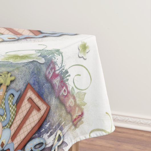 ロマンチックなハッピーイースターバニーグリーティングテーブルクロス テーブルクロス (インサイチュ)