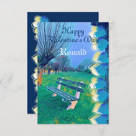 ロマンチックなハッピーバレンタインスイープハート水彩 (正面/裏面)