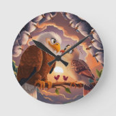 ロマンチックなハトの甘い愛の鳥の装飾のための家 ラウンド壁時計 (正面)