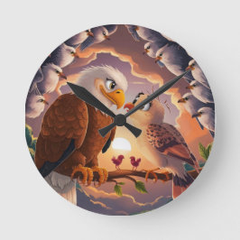 ロマンチックなハトの甘い愛の鳥の装飾のための家 ラウンド壁時計