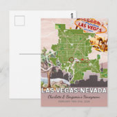 ロマンチックなハネムーンバケーション ラスベガス ネバダ州 マップ ポストカード (正面/裏面)