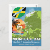 ロマンチックなハネムーンモンテゴベイジャマイカの地図 ポストカード (正面/裏面)