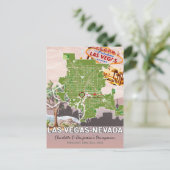 ロマンチックなハネムーン・バケーション ラスベガス ネバダ州 マップ ポストカード (スタンド正面)