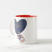 ロマンチックなハビーウィフィー電気ロックアウトタグアウトハート ツートーンマグカップ (正面左)