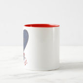 ロマンチックなハビーウィフィー電気ロックアウトタグアウトハート ツートーンマグカップ (中央)