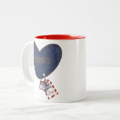 ロマンチックなハビーウィフィー電気ロックアウトタグアウトハート ツートーンマグカップ (正面左)