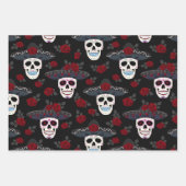 ロマンチックなハロウィーンシュガースカルメキシコ ラッピングペーパーシート (正面3)