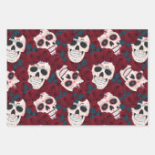 ロマンチックなハロウィーンシュガースカルメキシコ ラッピングペーパーシート (正面)