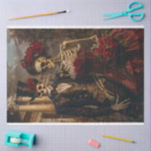 ロマンチックなハロウィーンスケルトンカップルの切り離し 薄葉紙 (クラフト)