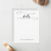 ロマンチックなハローカリグラフィーパーソナライズされた文房具 ノートカード (正面/裏面インサイチュ)