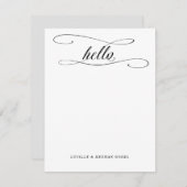 ロマンチックなハローカリグラフィーパーソナライズされた文房具 ノートカード (正面/裏面)