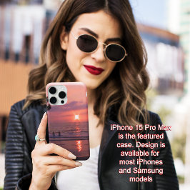 ロマンチックなハワイのサンセットオーシャンビーチ iPhone 15 PRO MAXケース