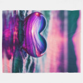 「ロマンチックなハートが水面に浮かぶ」 フリースブランケット (正面(横))