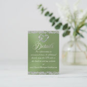 ロマンチックなハートとグリッター、セージのQRコード エンクロージャーカード (スタンド正面)