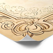 ロマンチックなハートとバラヴィンテージ ポスター (角)